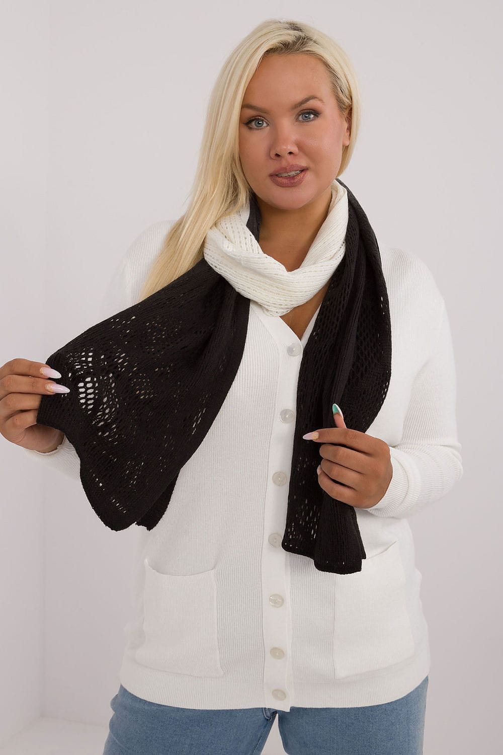 Women's Openwork Scarf Cotton Wool Long - ShalayeFashion