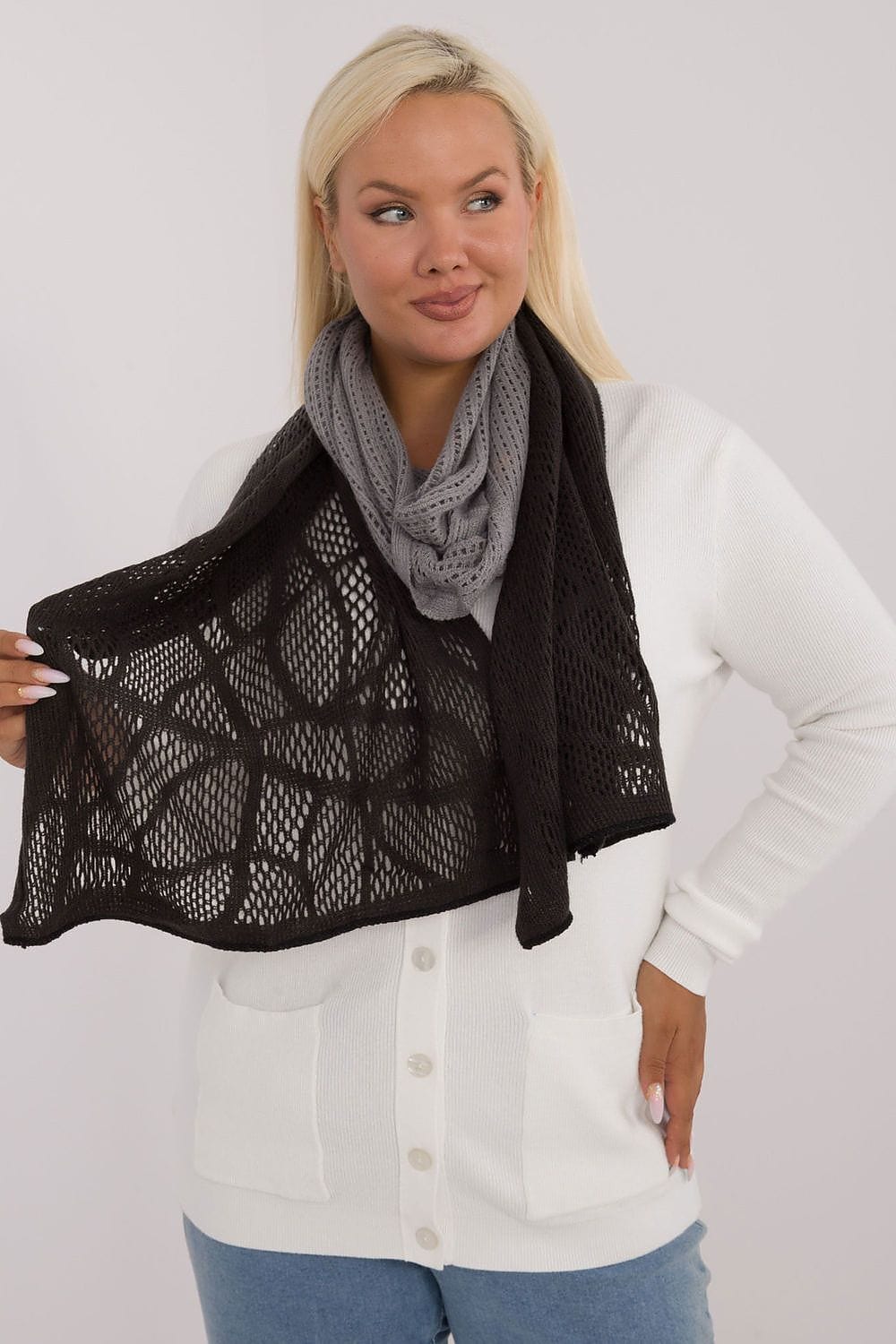 Women's Openwork Scarf Cotton Wool Long - ShalayeFashion