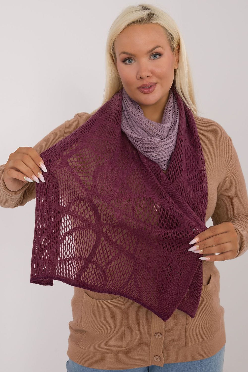 Women's Openwork Scarf Cotton Wool Long - ShalayeFashion