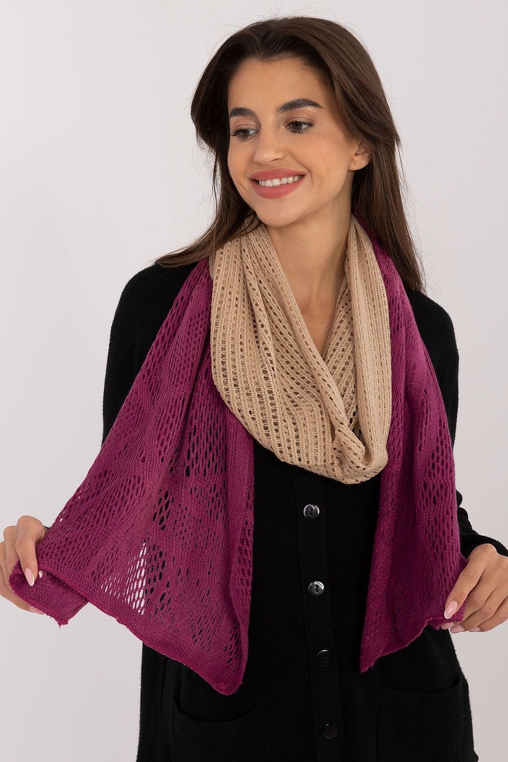 Women's Openwork Scarf Cotton Wool Long - ShalayeFashion