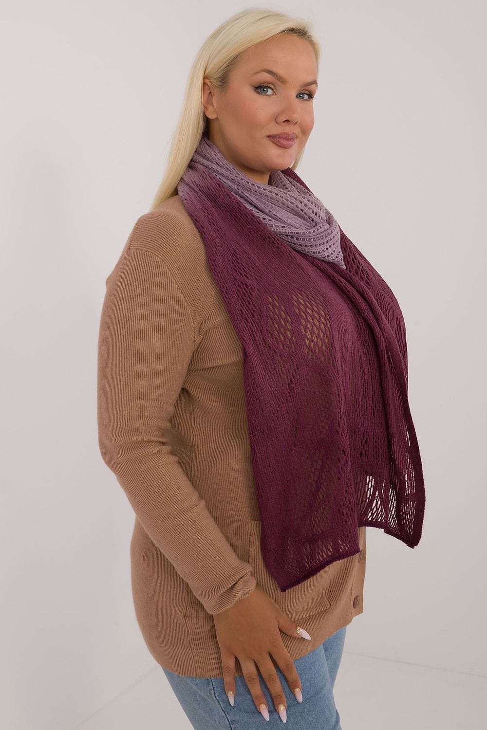 Women's Openwork Scarf Cotton Wool Long - ShalayeFashion