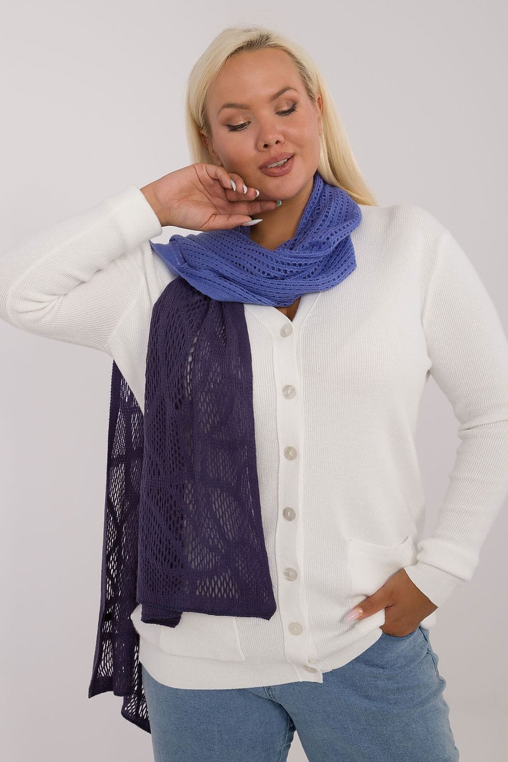 Women's Openwork Scarf Cotton Wool Long - ShalayeFashion