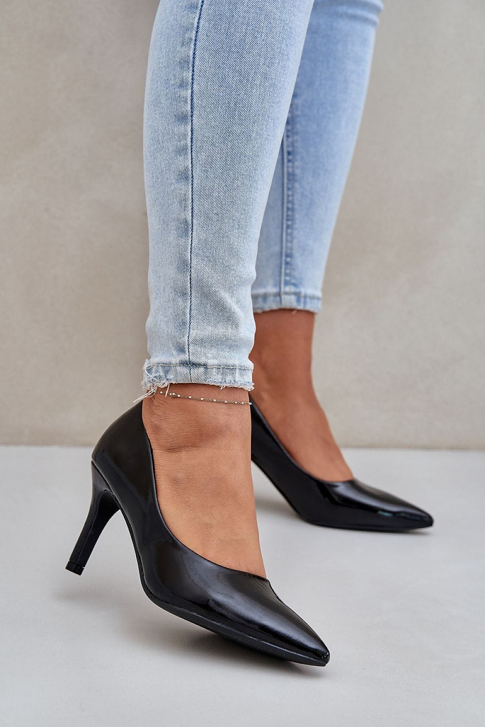 Women's Patent Eco Leather Heels Elegant - ShalayeFashion