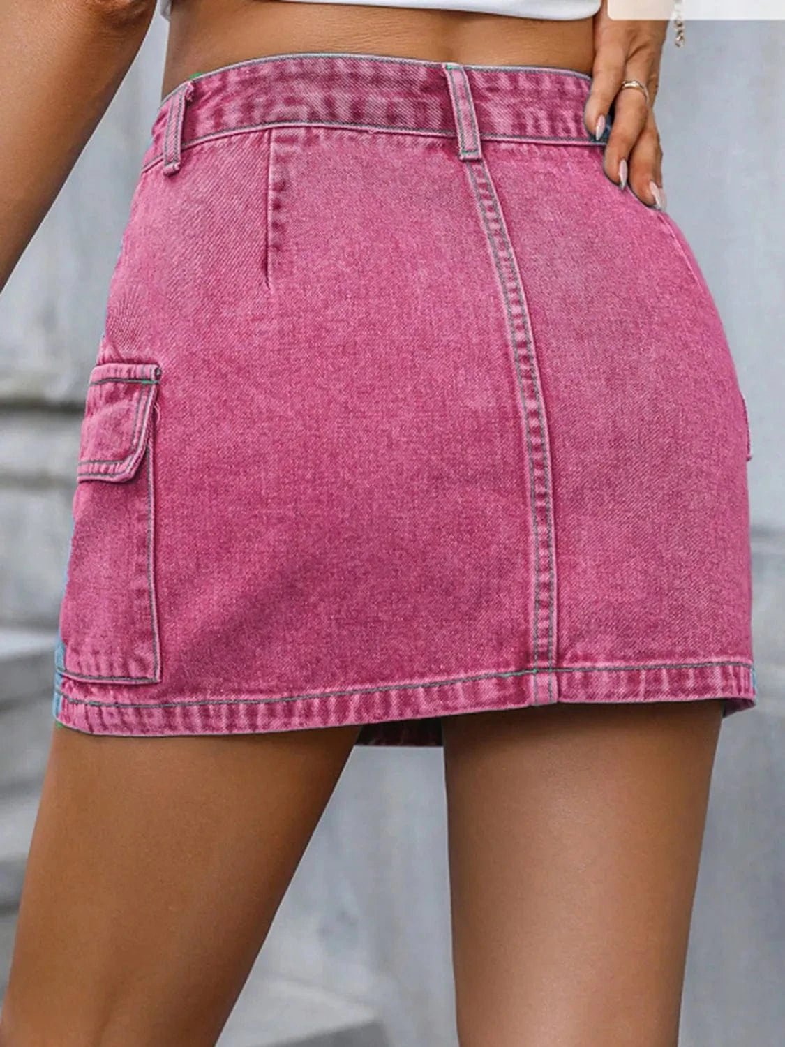 Women’s Pocketed Denim Mini Skirt - ShalayeFashion