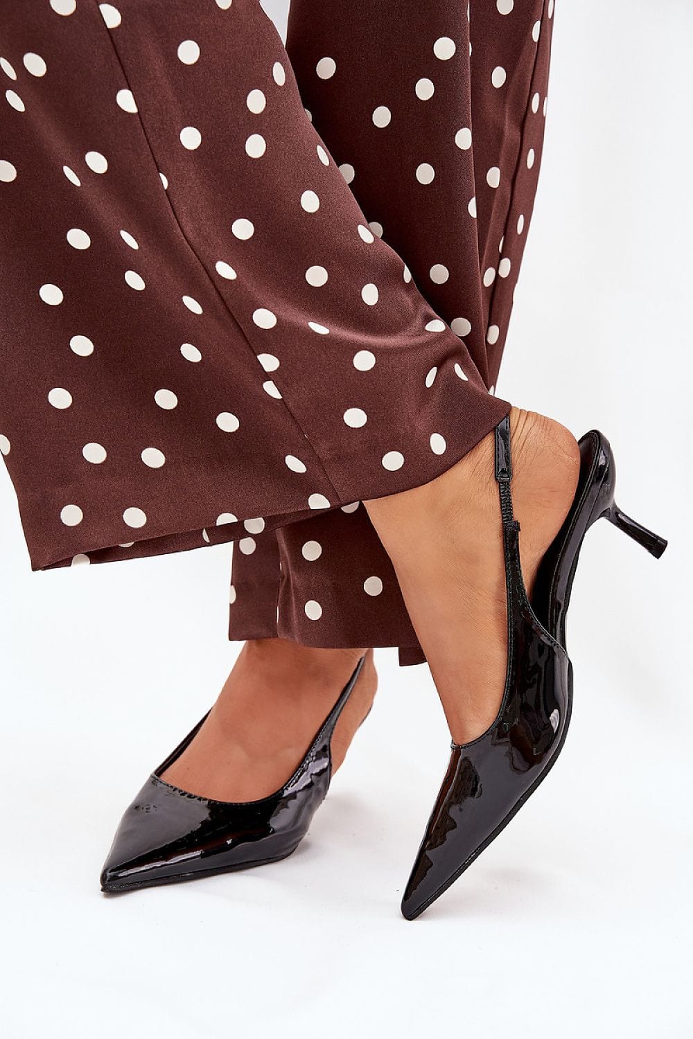 Women's Pointed Toe Pumps Open Heel Style - ShalayeFashion