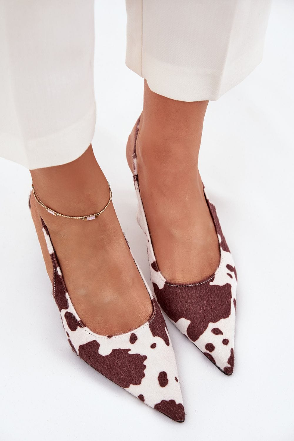 Women's Pointed Toe Pumps Open Heel Style - ShalayeFashion