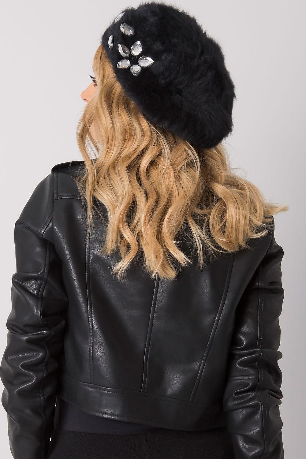 Women's Purple Crystal Beret Winter - ShalayeFashion