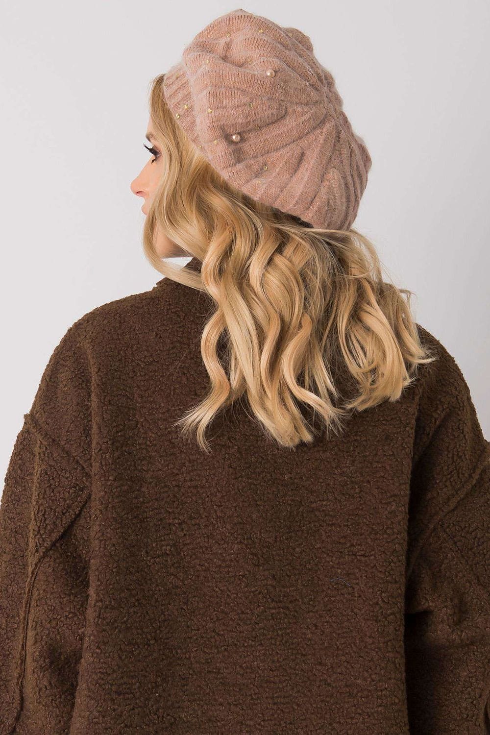 Women's Rhinestone Pearl Cap Ecru - ShalayeFashion