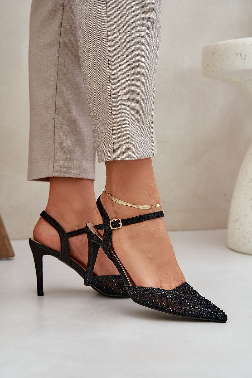 Women's Shiny High Heels Adjustable - ShalayeFashion