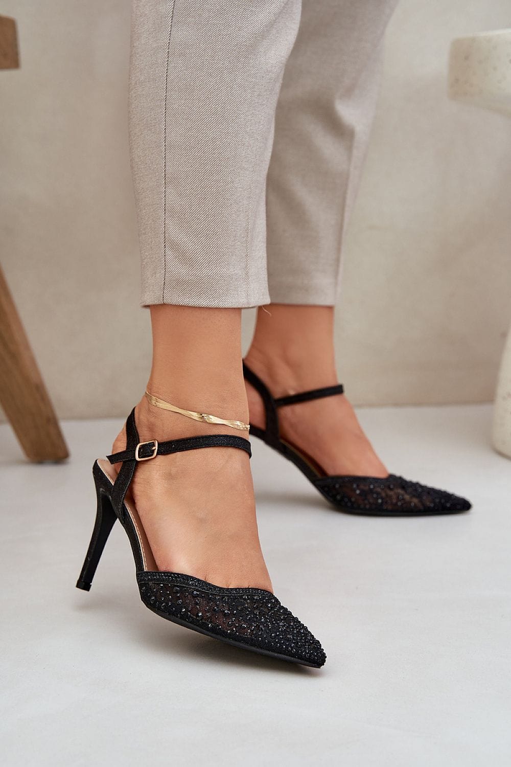 Women's Shiny High Heels Adjustable - ShalayeFashion