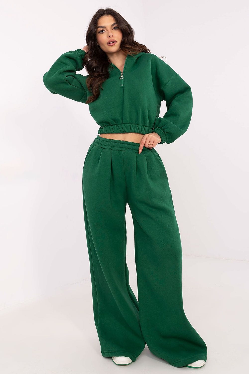 Women’s Short Hoodie Set in Cotton Blend - ShalayeFashion
