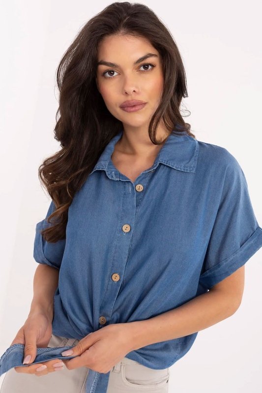 Women's Short Sleeve Shirt Tencel - ShalayeFashion