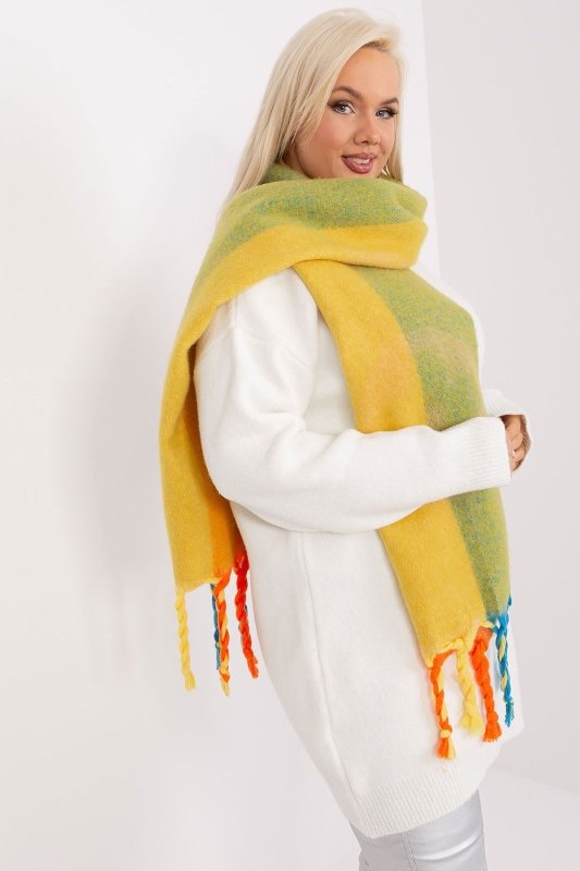 Women's Striped Pattern Scarf Tassels - ShalayeFashion