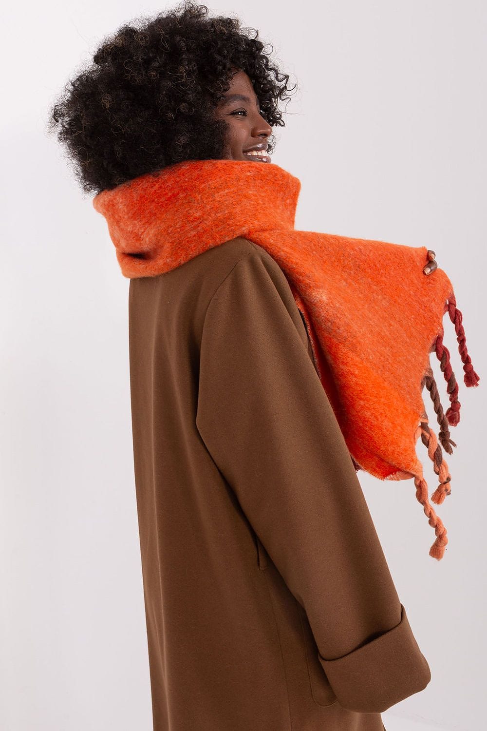 Women's Striped Pattern Scarf Tassels - ShalayeFashion