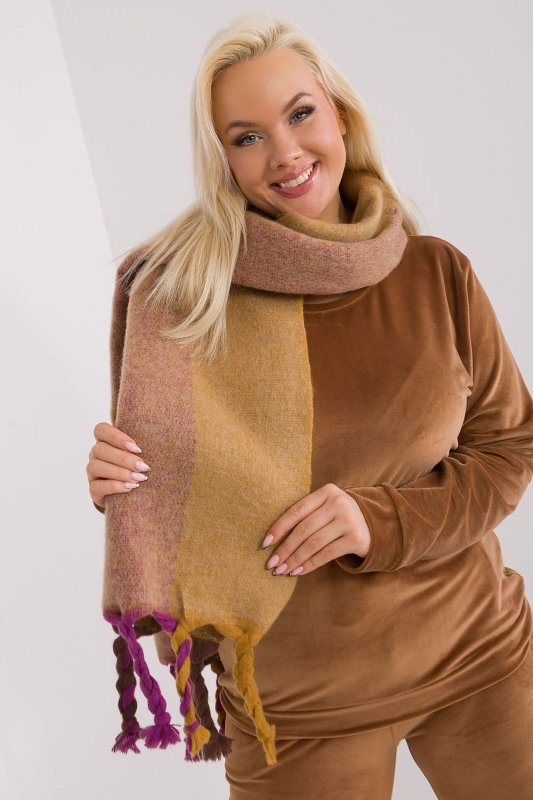 Women's Striped Pattern Scarf Tassels - ShalayeFashion