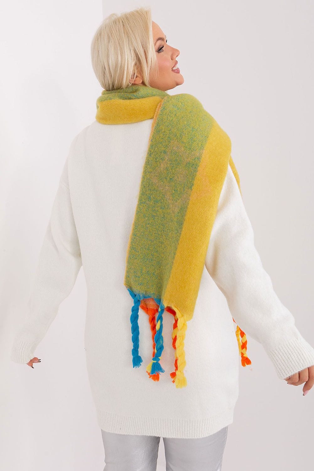Women's Striped Pattern Scarf Tassels - ShalayeFashion