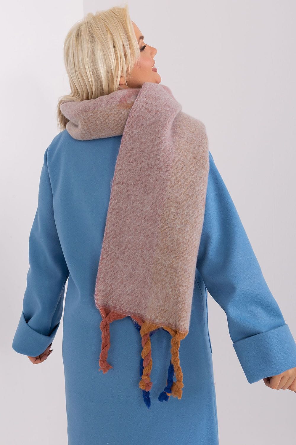 Women's Striped Pattern Scarf Tassels - ShalayeFashion