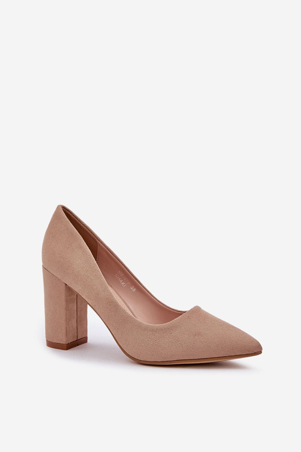 Women’s Suede Pumps with Block Heel - ShalayeFashion