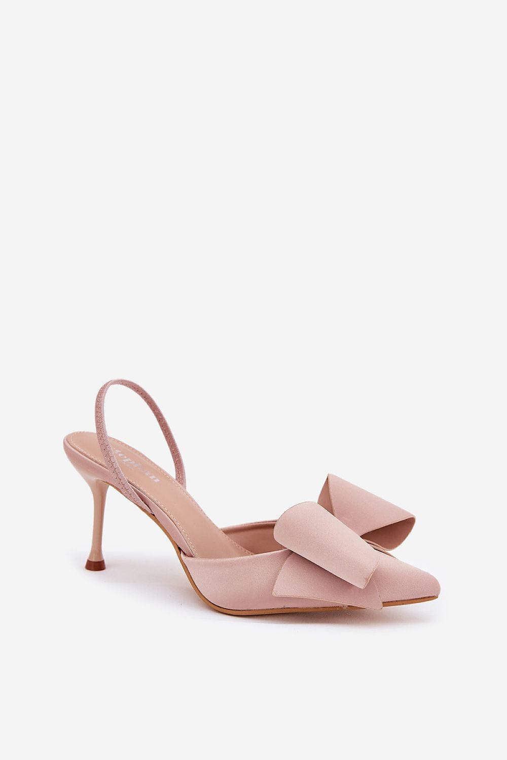 Women's Textile High Heels Open Heel Bow - ShalayeFashion