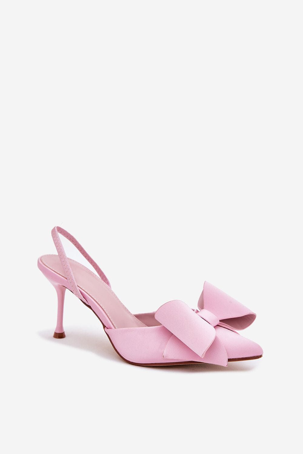 Women's Textile High Heels Open Heel Bow - ShalayeFashion