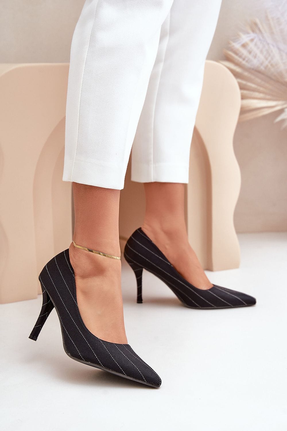 Women's Textile Stilettos Pointed Toe - ShalayeFashion