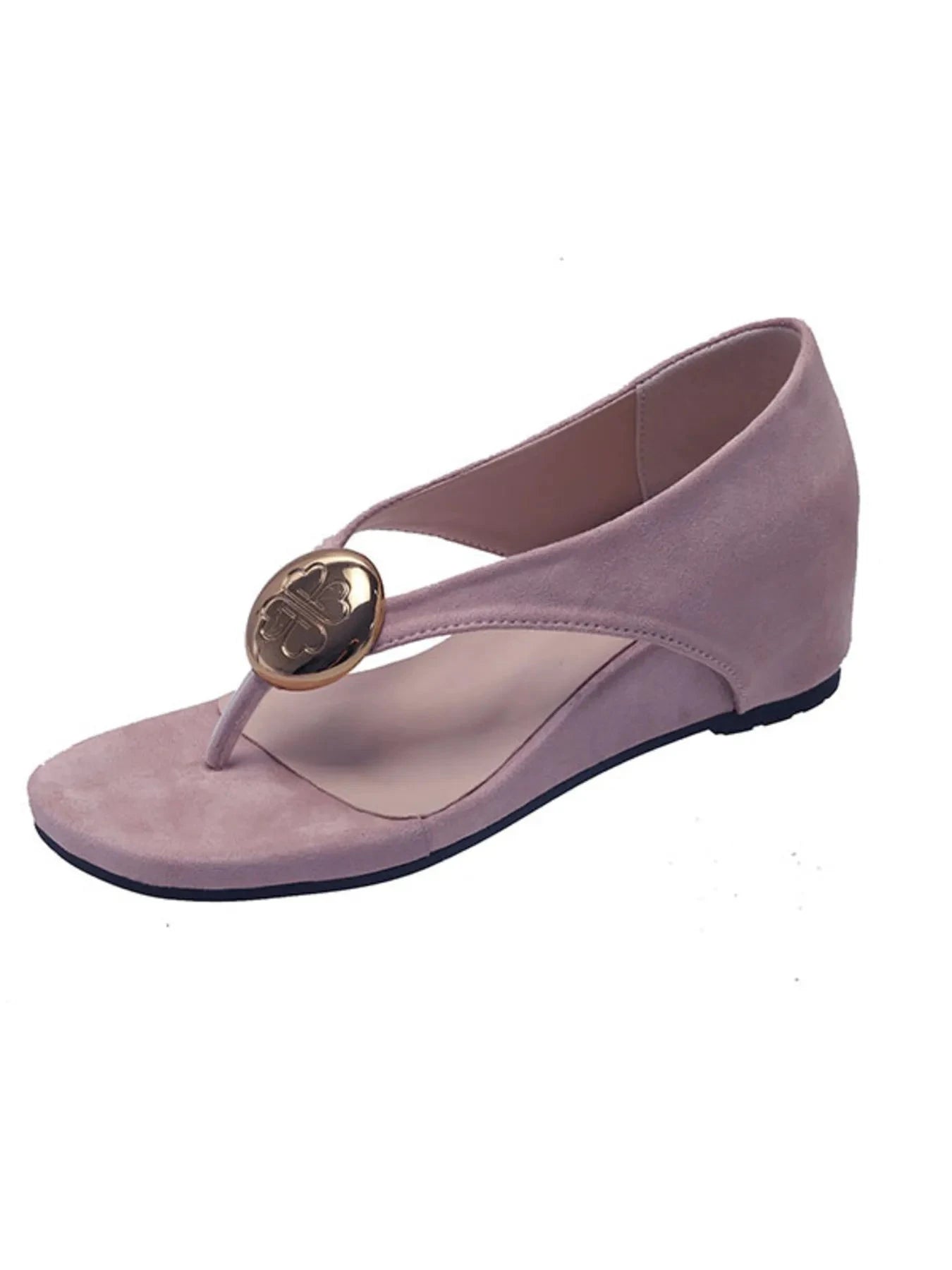 Women's Toe Post Wedge Sandals Mid Heel - ShalayeFashion