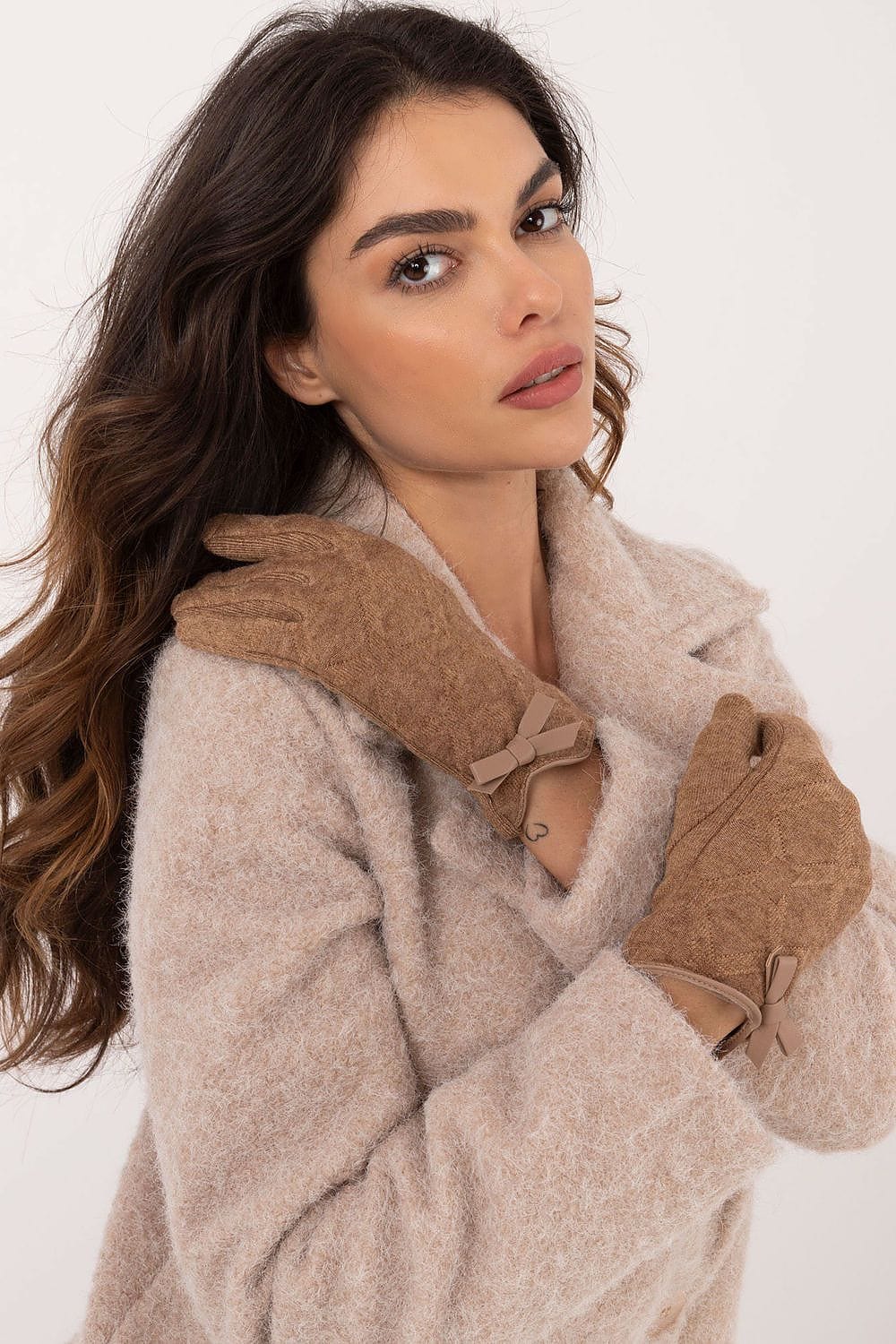 Women's Touchscreen Gloves Bow Detail Winter - ShalayeFashion
