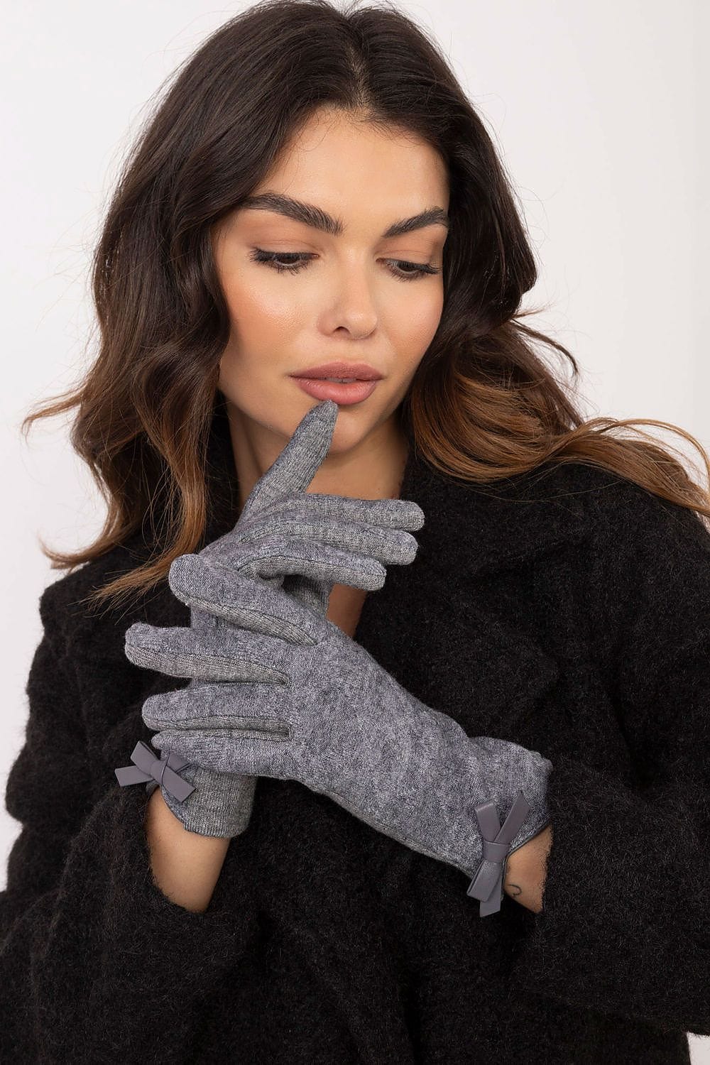 Women's Touchscreen Gloves Bow Detail Winter - ShalayeFashion