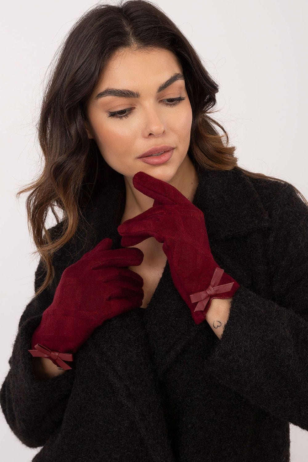 Women's Touchscreen Gloves Bow Detail Winter - ShalayeFashion