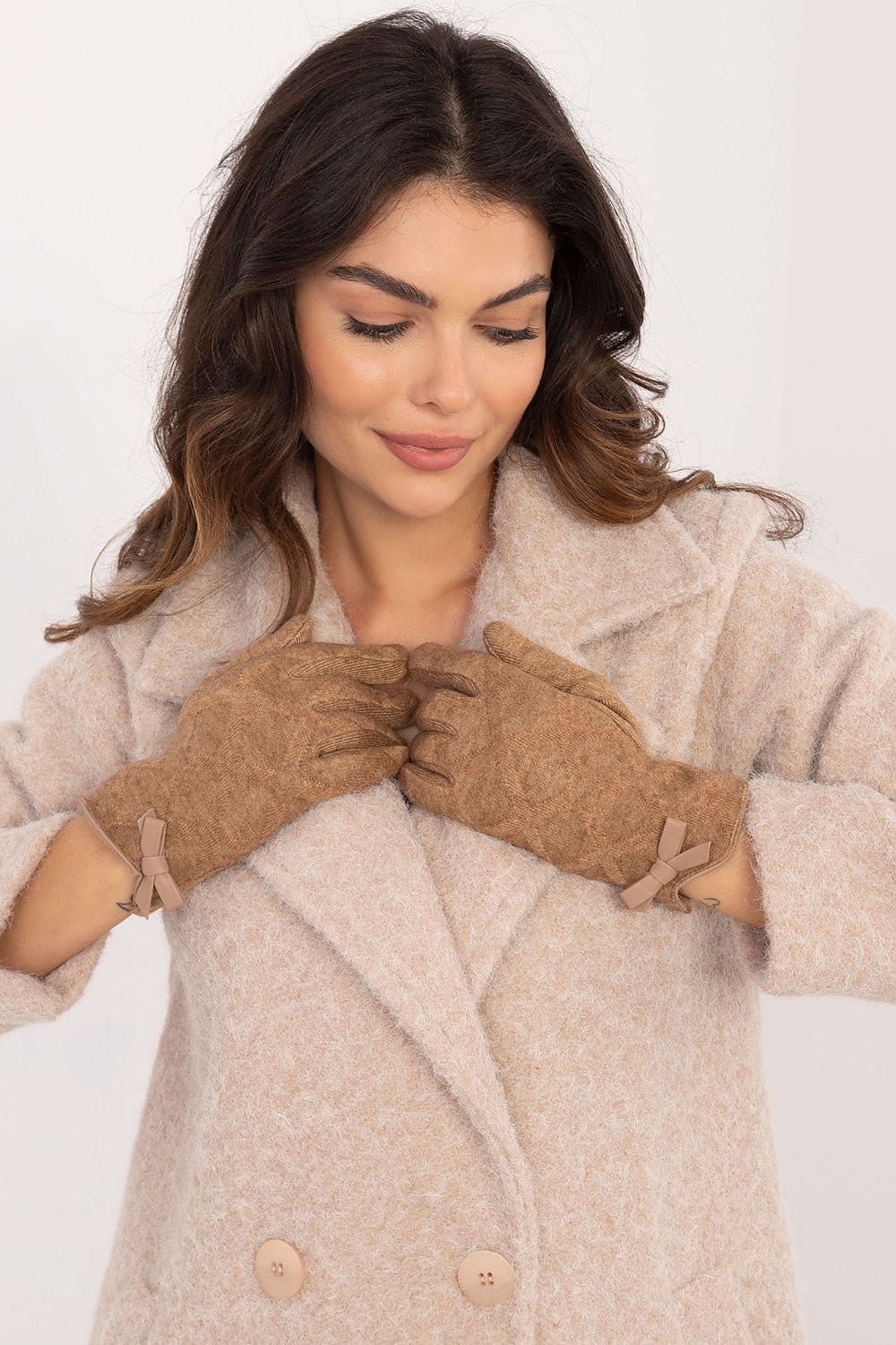 Women's Touchscreen Gloves Bow Detail Winter - ShalayeFashion