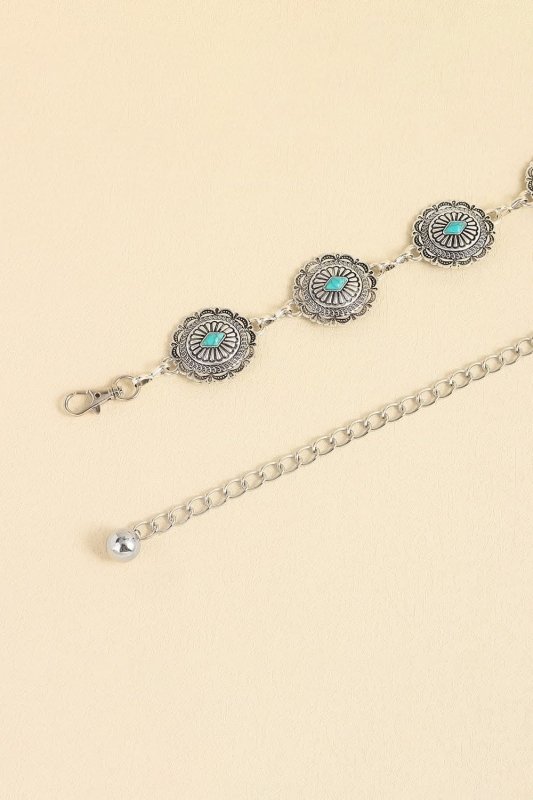 Women's Vintage Turquoise Statement Belt - ShalayeFashion