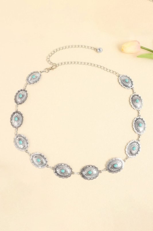 Women's Vintage Turquoise Statement Belt - ShalayeFashion