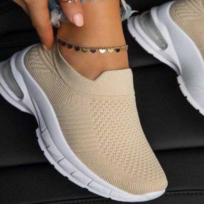 Women’s White Casual Sock Sneakers - ShalayeFashion