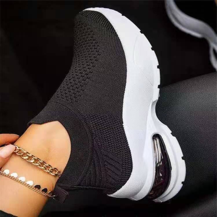 Women’s White Casual Sock Sneakers - ShalayeFashion