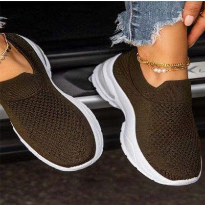 Women’s White Casual Sock Sneakers - ShalayeFashion