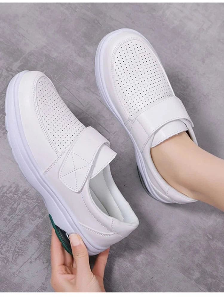 Women’s White Platform Slip - On Loafers - ShalayeFashion