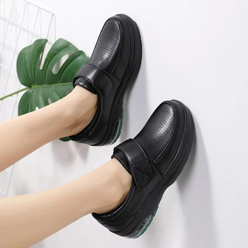 Women’s White Platform Slip - On Loafers - ShalayeFashion