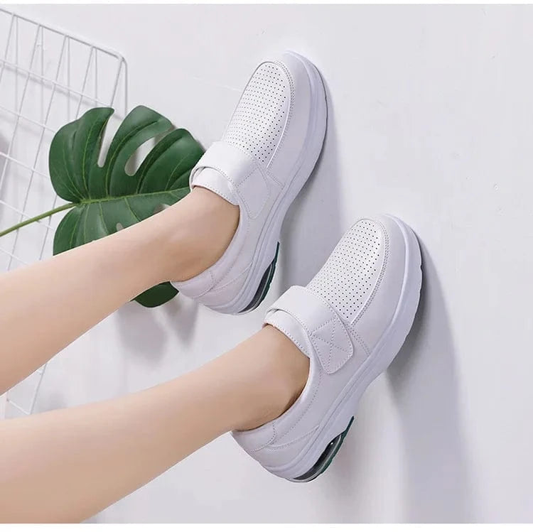 Women’s White Platform Slip - On Loafers - ShalayeFashion