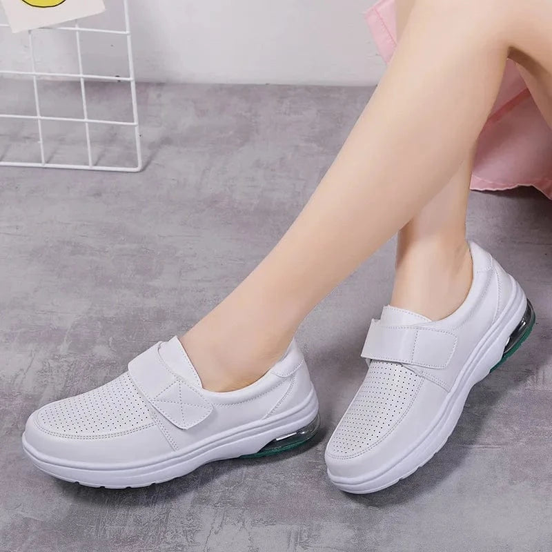 Women’s White Platform Slip - On Loafers - ShalayeFashion