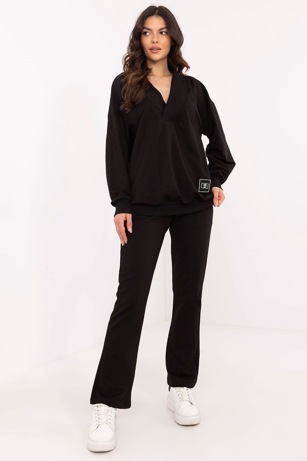Women’s Wrap Neckline Casual Outfit Set - ShalayeFashion