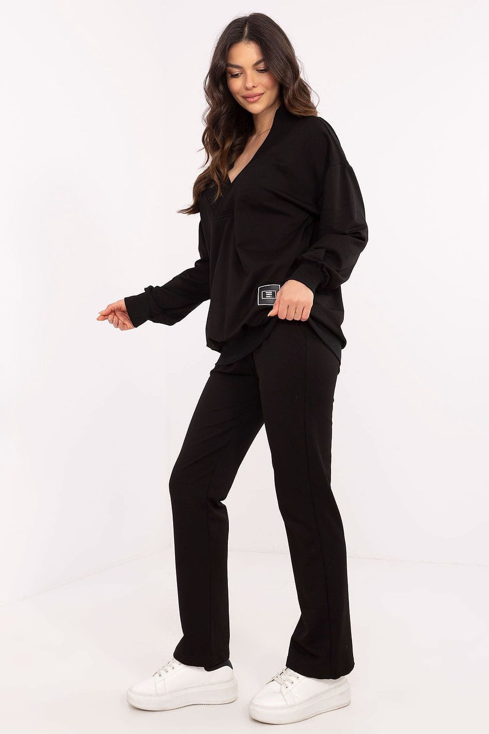 Women’s Wrap Neckline Casual Outfit Set - ShalayeFashion