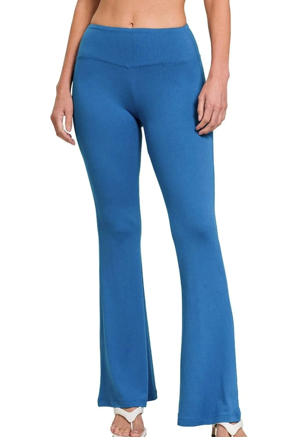 Zenana Buttery Soft Flare Leg High Waist Yoga Pants - ShalayeFashion