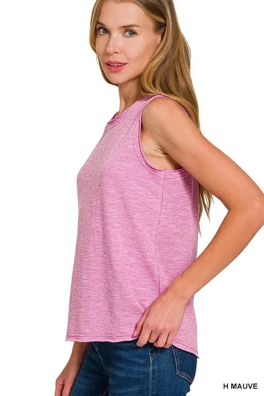 Zenana Cotton Slub Tank & Pants Set - ShalayeFashion