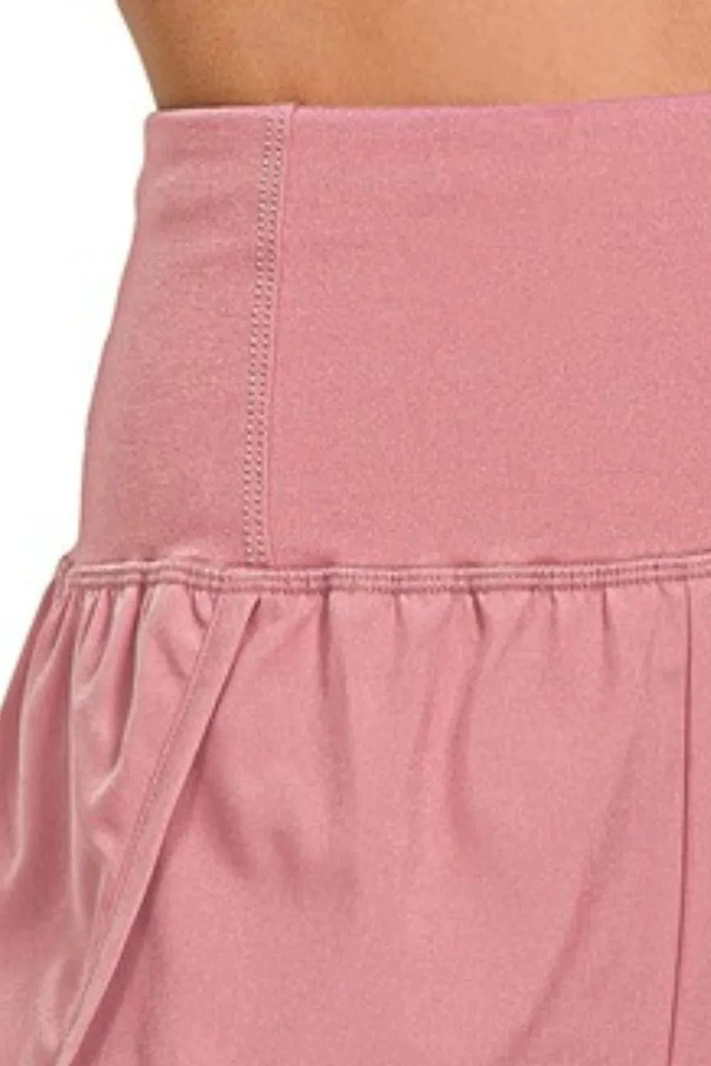 Zenana High Waisted Zippered Back Pocket Running Shorts - ShalayeFashion