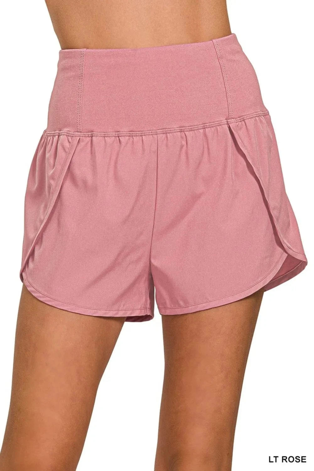 Zenana High Waisted Zippered Back Pocket Running Shorts - ShalayeFashion
