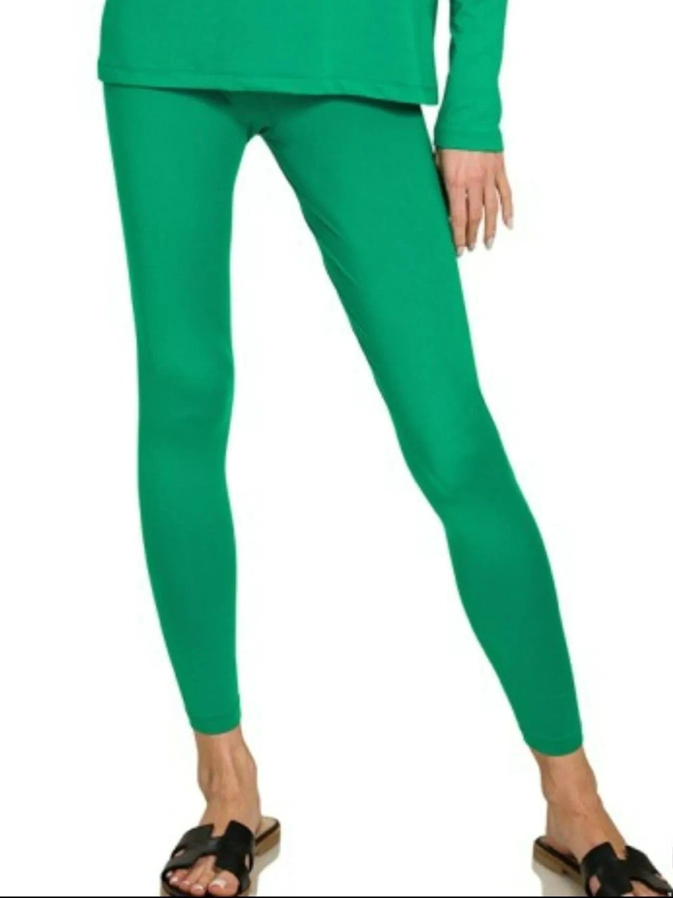 Zenana Microfiber Round Neck Top and Leggings Set - ShalayeFashion