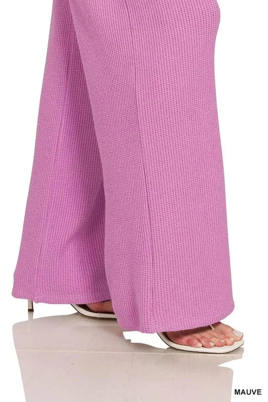 Zenana Rolled Sleeve Top and Pants Sweater Set - ShalayeFashion