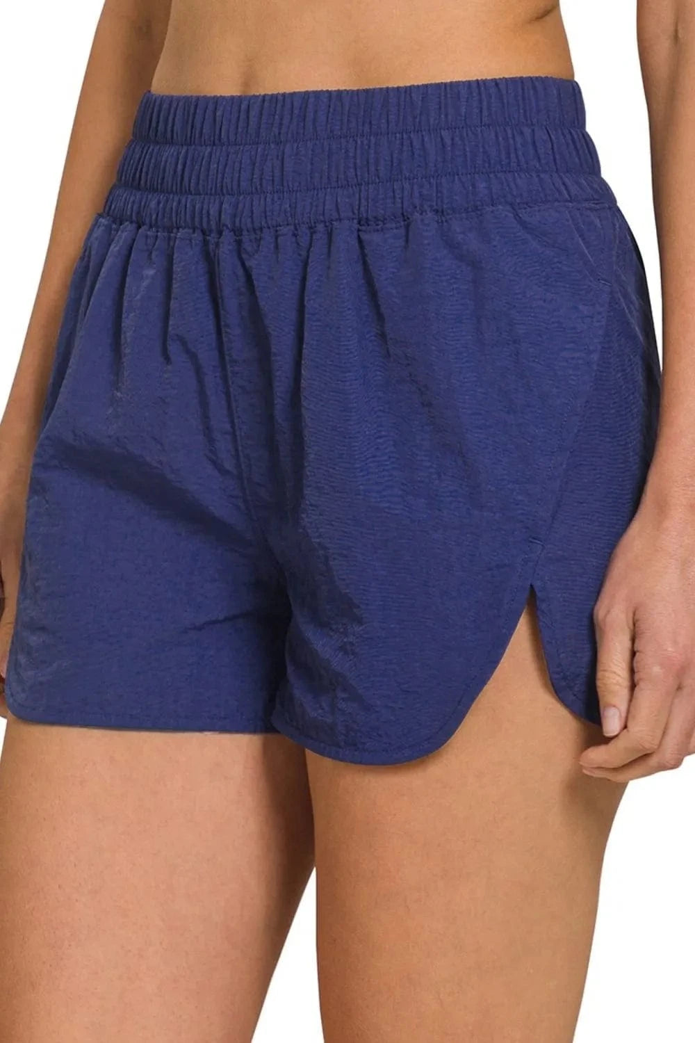 Zenana Windbreaker Smocked Waistband Running Shorts - ShalayeFashion
