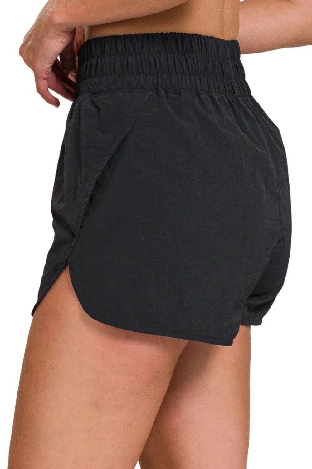 Zenana Windbreaker Smocked Waistband Running Shorts - ShalayeFashion