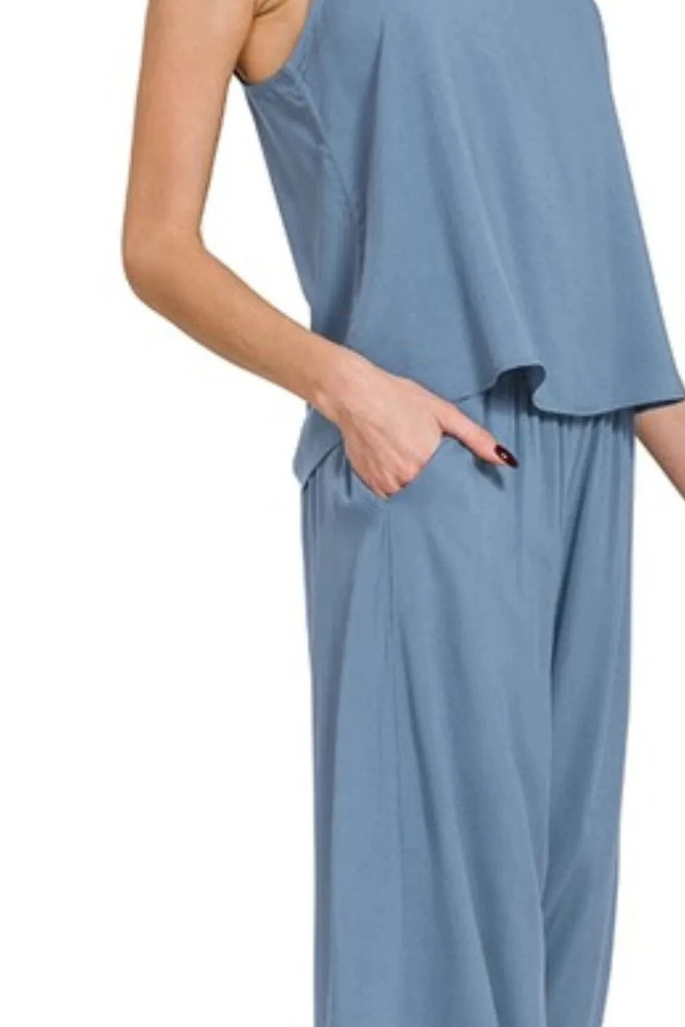 Zenana Woven Cami & Pants Set - ShalayeFashion